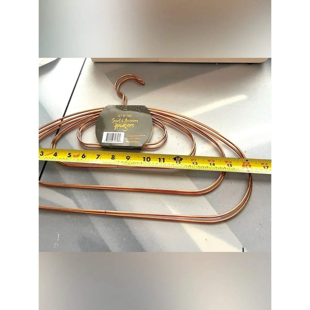 Set of 2 Metallic Copper Scarf & Accessory Hangers